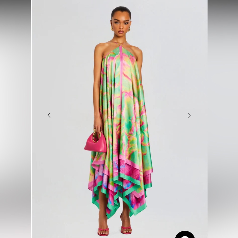 Retrofete sangria silk dress NWT